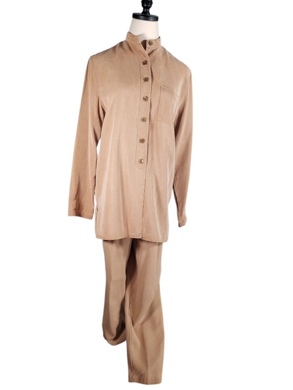 Vtg J Jill Mixed Size Pant Suit Set XS Mockneck Tunic Jacket 8 Tailored Trouser